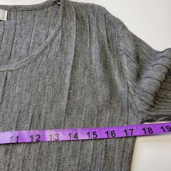 Grey Ribbed Bell Sleeves Sweater Dress  One Size Fits Most - NWOT - Picture 7 of 7